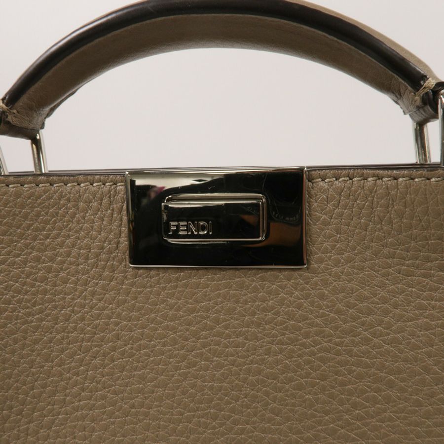 FENDI 牛皮皮革Peekaboo ISeeU Small手挽肩背兩用袋-6