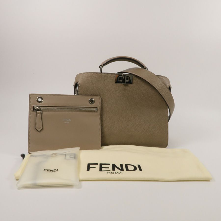 FENDI 牛皮皮革Peekaboo ISeeU Small手挽肩背兩用袋-10