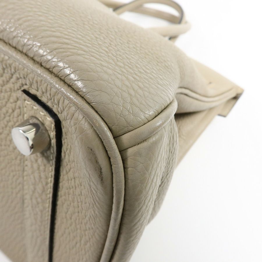 HERMES Togo皮革Birkin 30手挽袋Gris Tourterelle-11