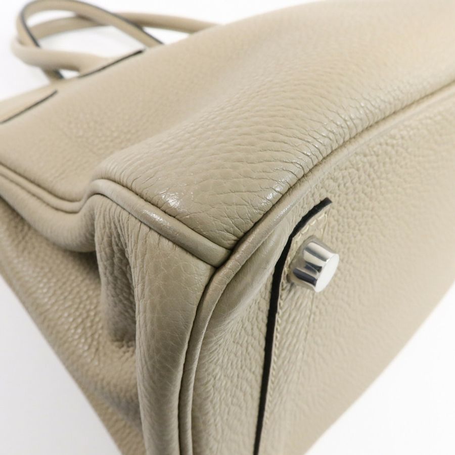 HERMES Togo皮革Birkin 30手挽袋Gris Tourterelle-13