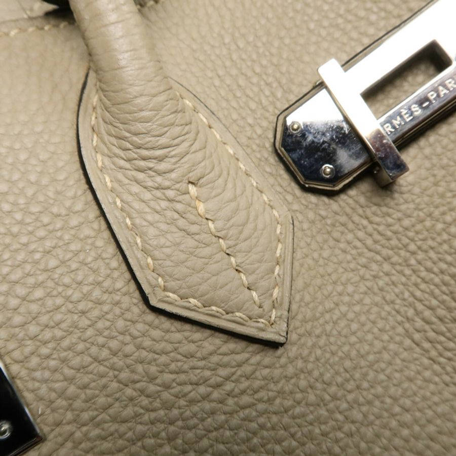 HERMES Togo皮革Birkin 30手挽袋Gris Tourterelle-20