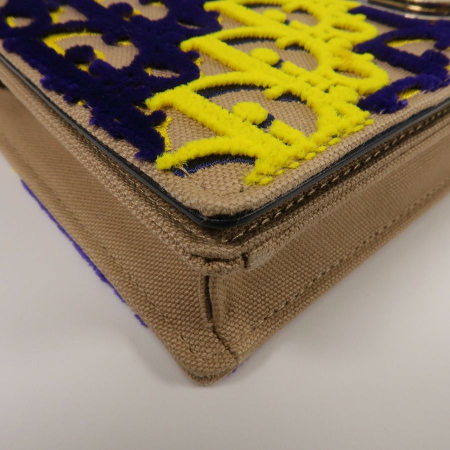 Dior 天鵝絨/帆布Wallet On Chain鏈帶肩背袋-9
