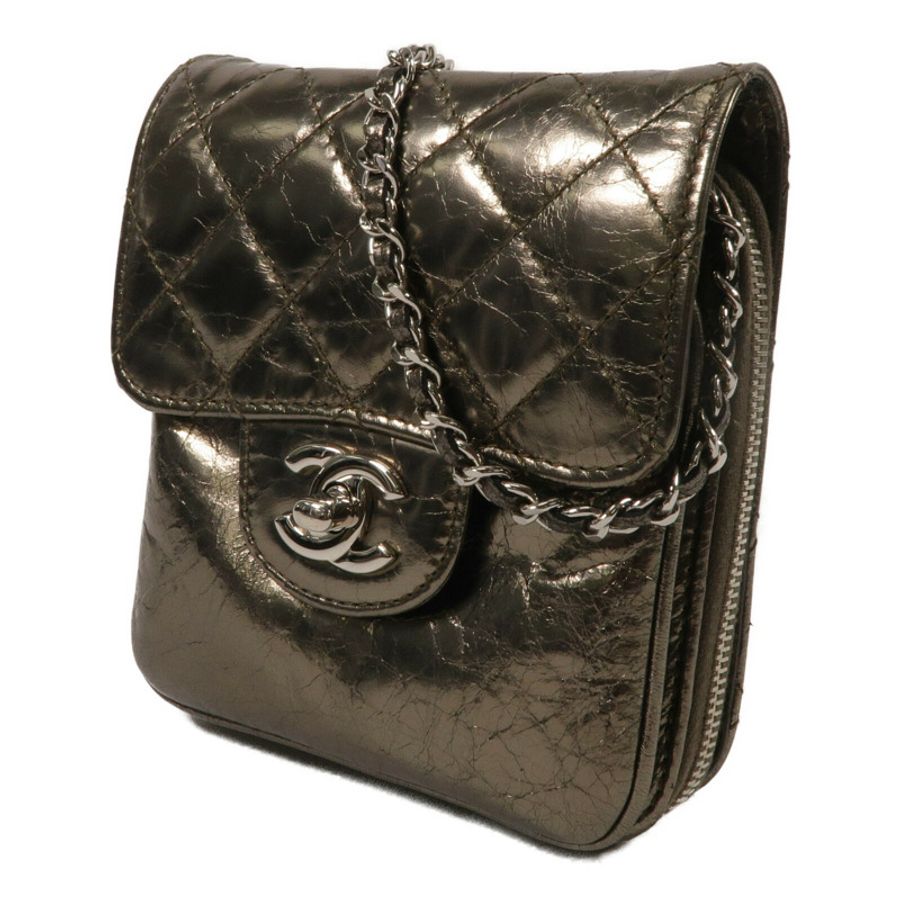 CHANEL 牛皮皮革Chain Shoulder鏈帶肩背袋-1
