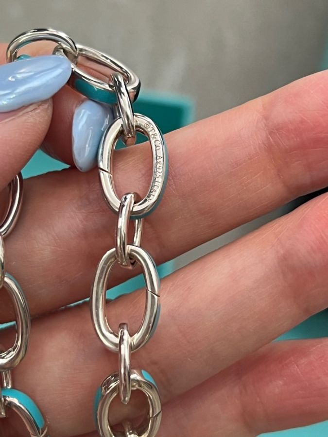 Tiffany Blue 950美金 925銀 藍綠色絕版手鍊-13