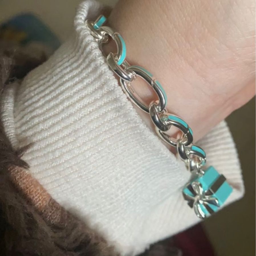 Tiffany Blue 950美金 925銀 藍綠色絕版手鍊-0