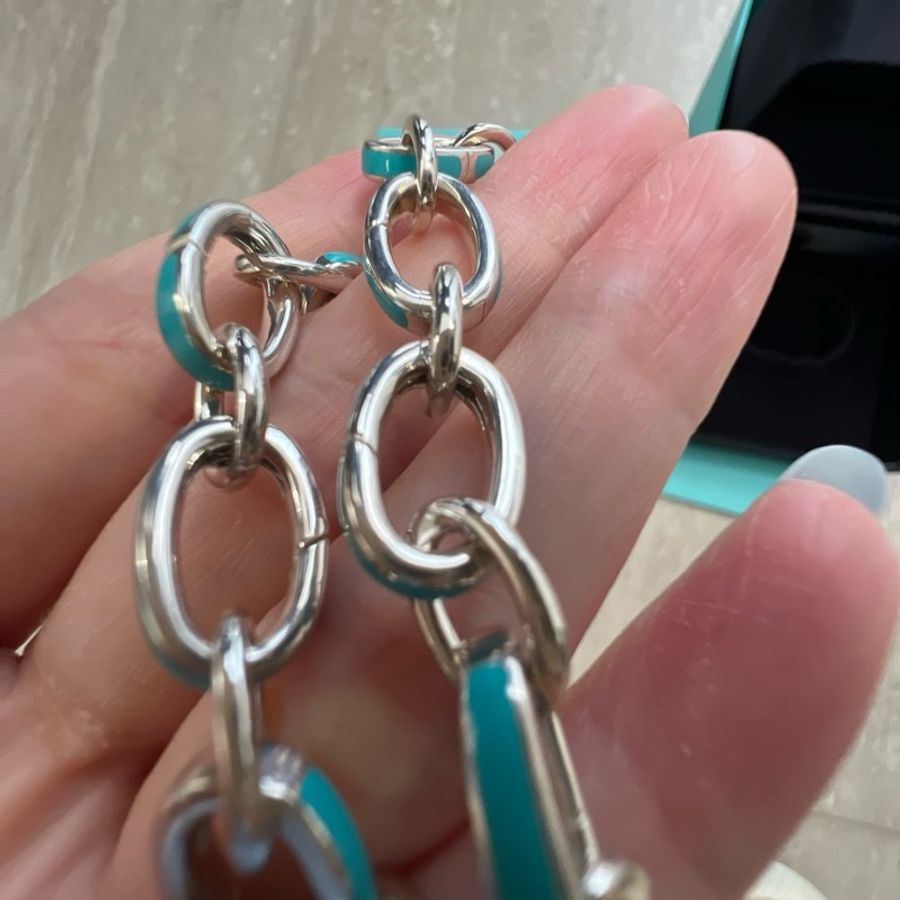 Tiffany Blue 950美金 925銀 藍綠色絕版手鍊-8