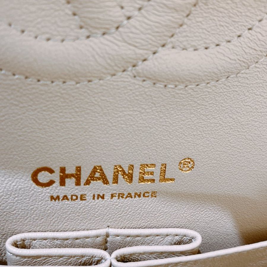 TK2117 香奈兒經典翻蓋魚子醬牛皮 杏色 單肩包 Chanel Classic Double Flap Bag 25cm Caviar Beige X GHW-18