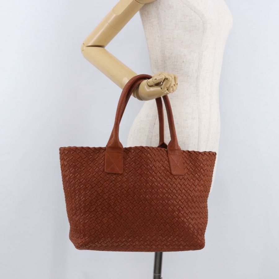 【日本直送】BOTTEGA VENETA INTRECCIATO Cabas PM 手提包 皮革 棕色 141498 正品 191828V-25