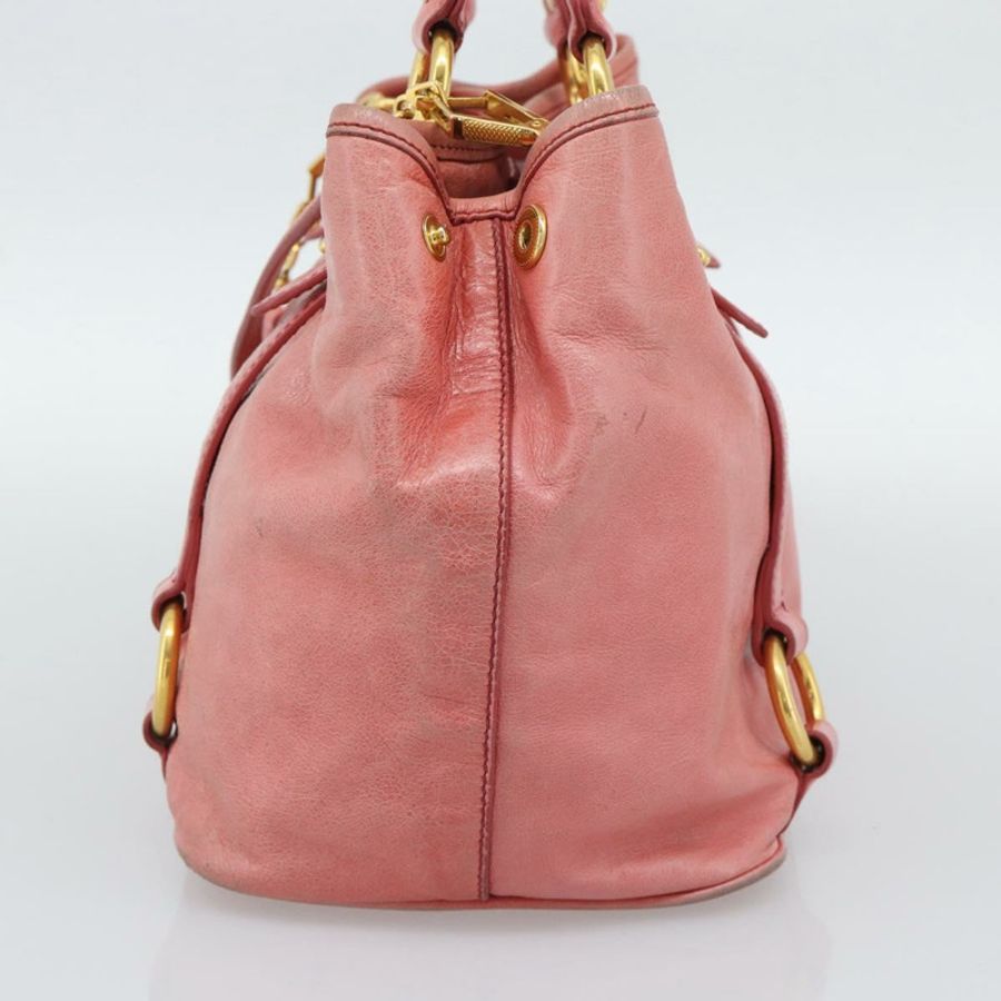 【日本直送】Miu Miu 手提包 皮革 兩用 粉金配色 正品 am12098V-3