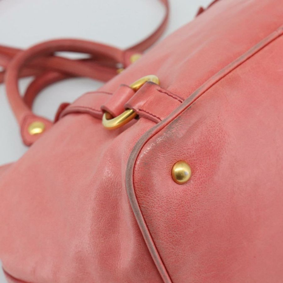 【日本直送】Miu Miu 手提包 皮革 兩用 粉金配色 正品 am12098V-9