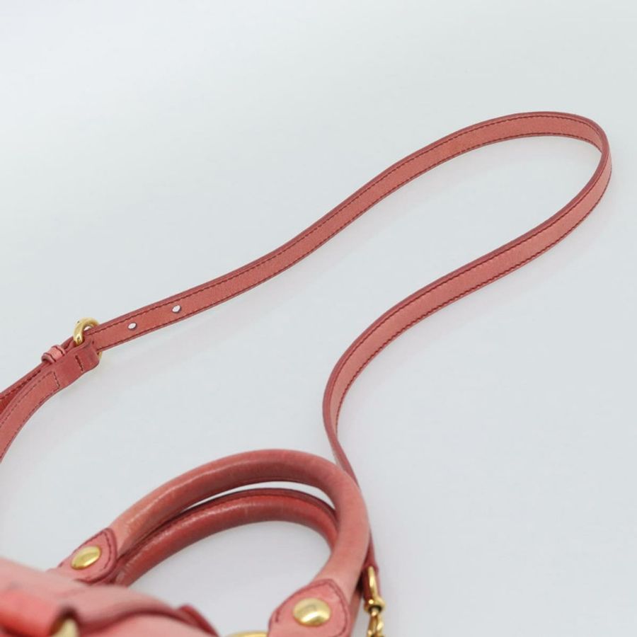 【日本直送】Miu Miu 手提包 皮革 兩用 粉金配色 正品 am12098V-13