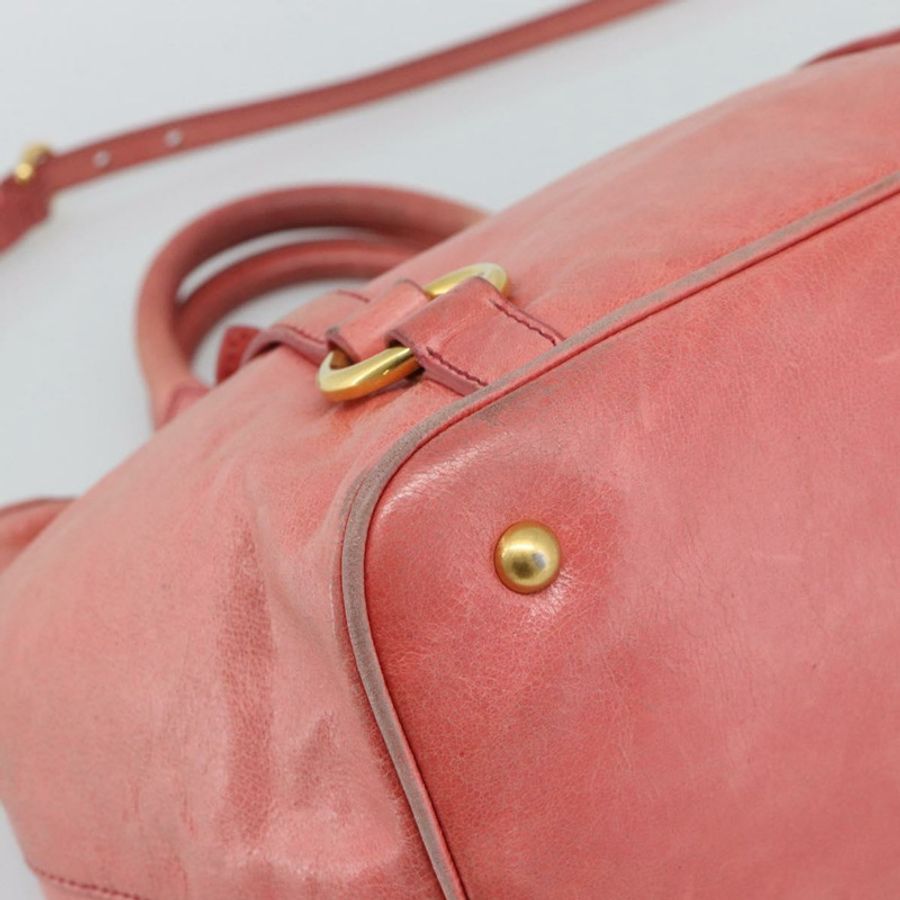 【日本直送】Miu Miu 手提包 皮革 兩用 粉金配色 正品 am12098V-15
