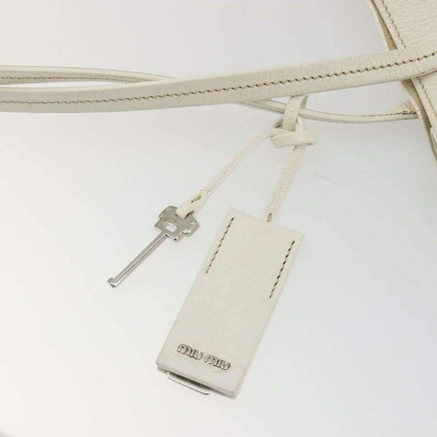 【日本直送】Miu Miu 托特包 皮革 白色 銀色 正品 bs36295A-8