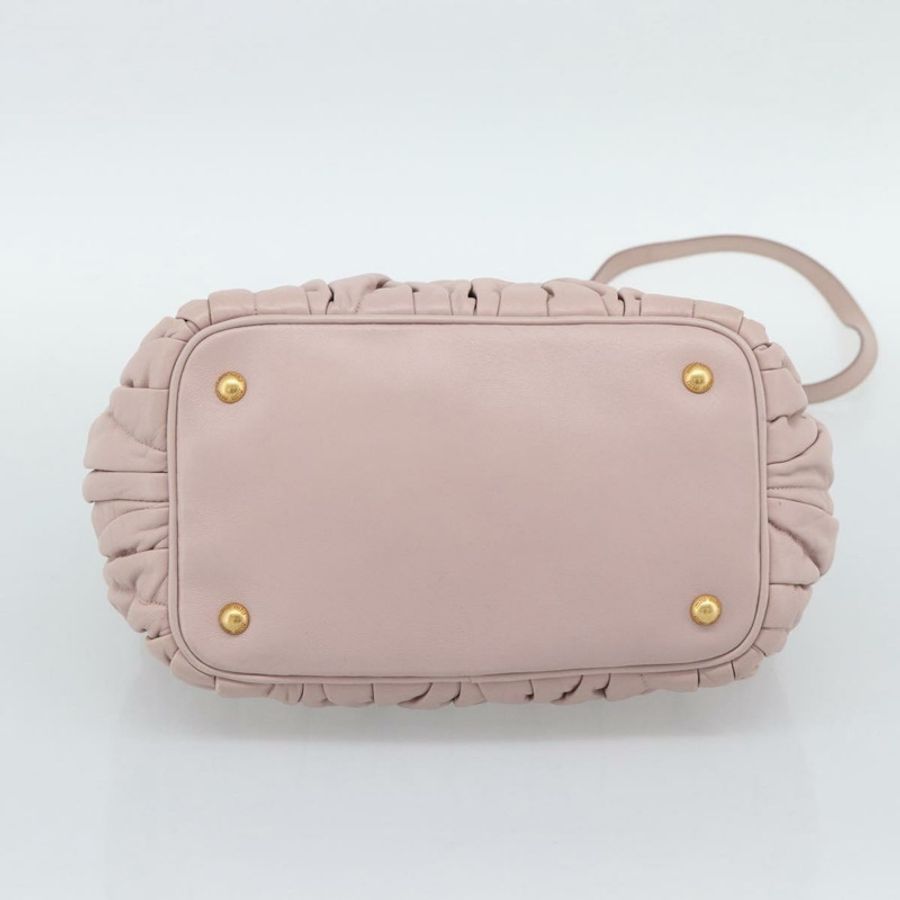 【日本直送】Miu Miu 手提包 皮革 兩用 粉紅金 5BG061 正品 am12025V-4