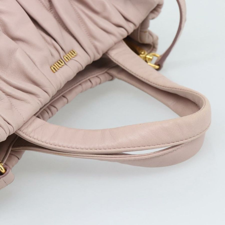 【日本直送】Miu Miu 手提包 皮革 兩用 粉紅金 5BG061 正品 am12025V-6