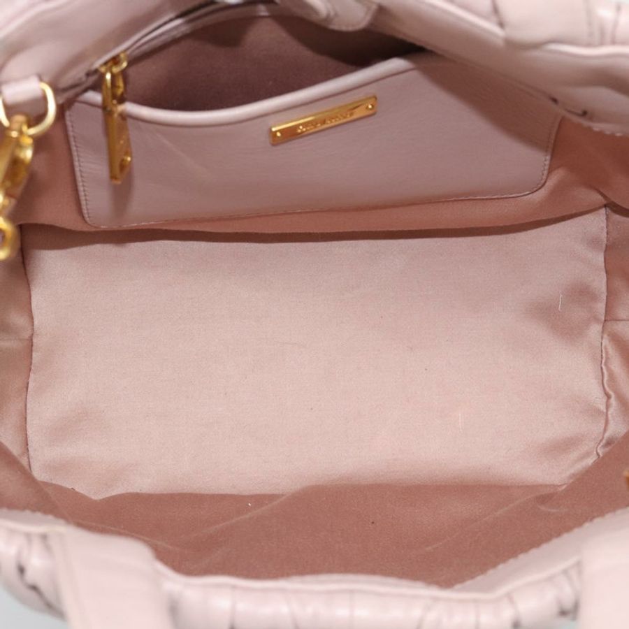 【日本直送】Miu Miu 手提包 皮革 兩用 粉紅金 5BG061 正品 am12025V-10