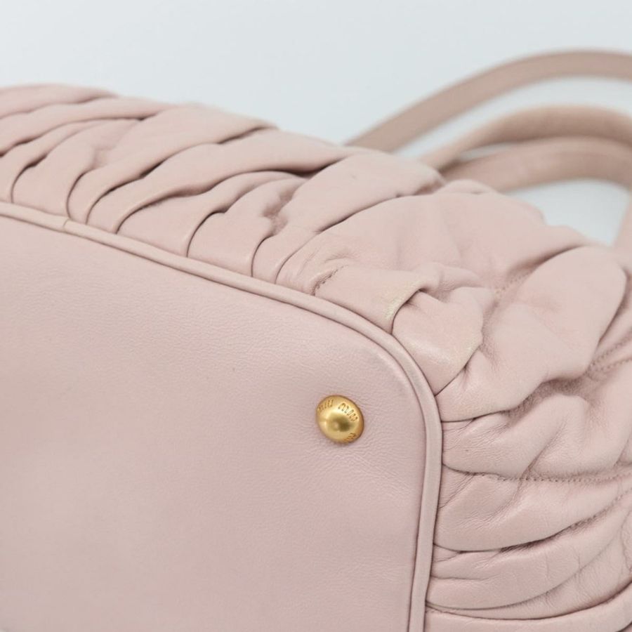 【日本直送】Miu Miu 手提包 皮革 兩用 粉紅金 5BG061 正品 am12025V-16
