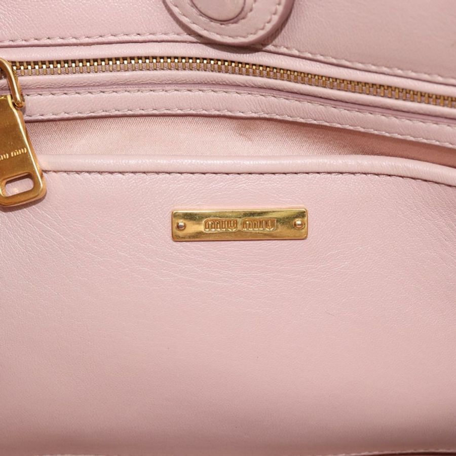 【日本直送】Miu Miu 手提包 皮革 兩用 粉紅金 5BG061 正品 am12025V-17
