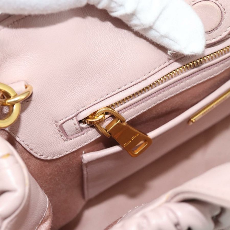 【日本直送】Miu Miu 手提包 皮革 兩用 粉紅金 5BG061 正品 am12025V-21