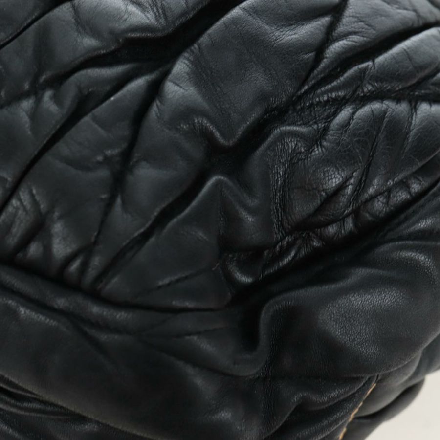 【日本直送】Miu Miu Matelasse 皮革雙肩包 黑色 金色調 正品 ki6716V-18