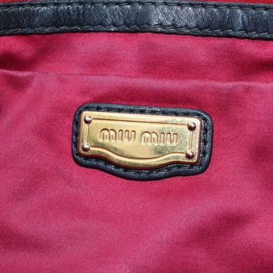 【日本直送】Miu Miu Matelasse 皮革雙肩包 黑色 金色調 正品 ki6716V-22