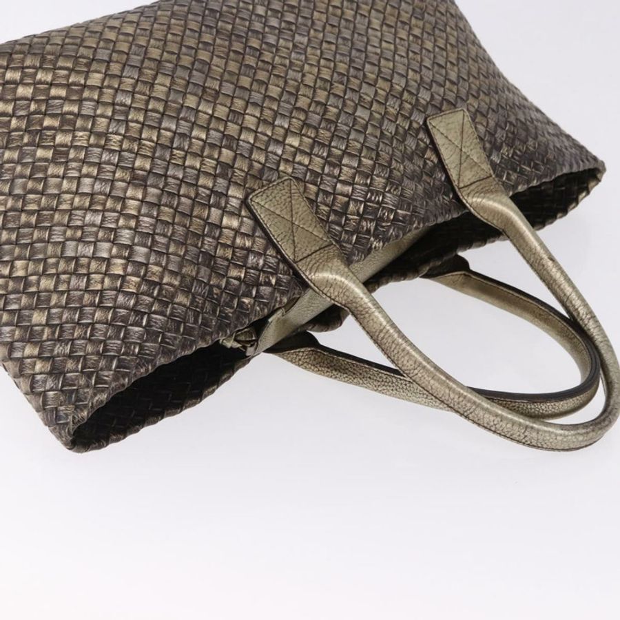 【日本直送】BOTTEGA VENETA INTRECCIATO Cabas MM 手提包,金色皮革,貨號 115664,正品編號 193133SAM-5