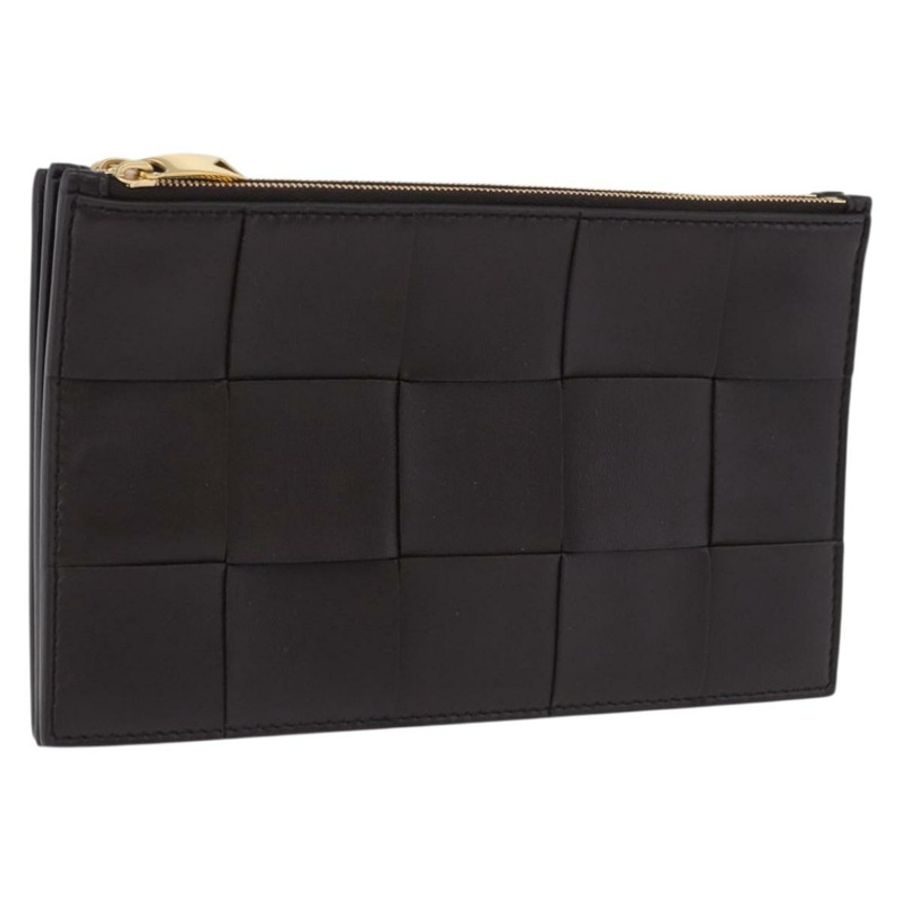 【日本直送】BOTTEGA VENETA MAXI INTRECCIATO 手拿包皮革深棕金色正品 ki6767M-0