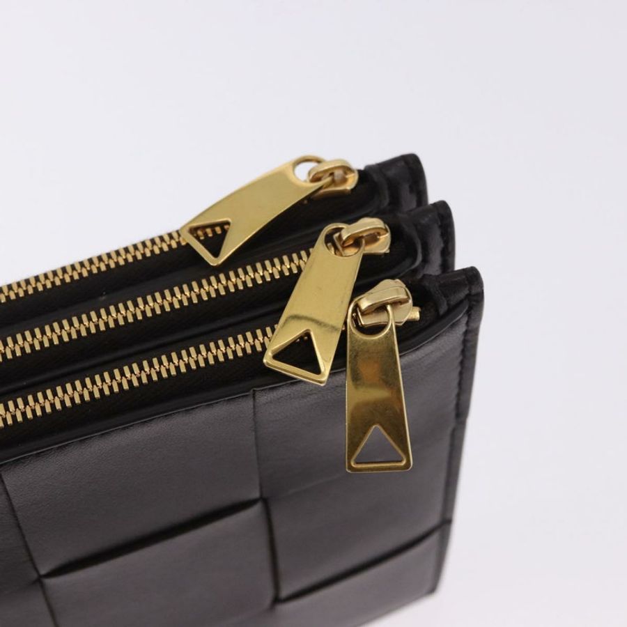 【日本直送】BOTTEGA VENETA MAXI INTRECCIATO 手拿包皮革深棕金色正品 ki6767M-7