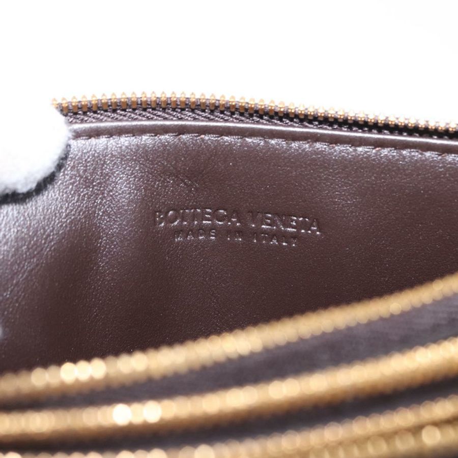 【日本直送】BOTTEGA VENETA MAXI INTRECCIATO 手拿包皮革深棕金色正品 ki6767M-8
