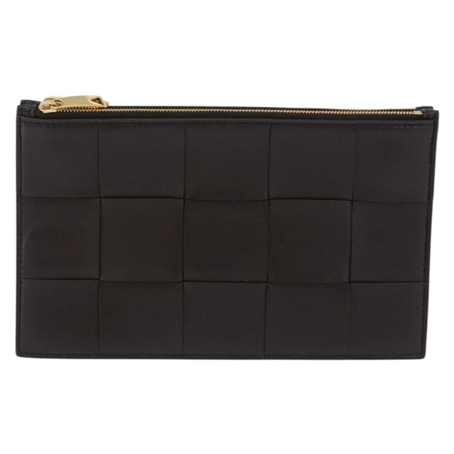 【日本直送】BOTTEGA VENETA MAXI INTRECCIATO 手拿包皮革深棕金色正品 ki6767M-12