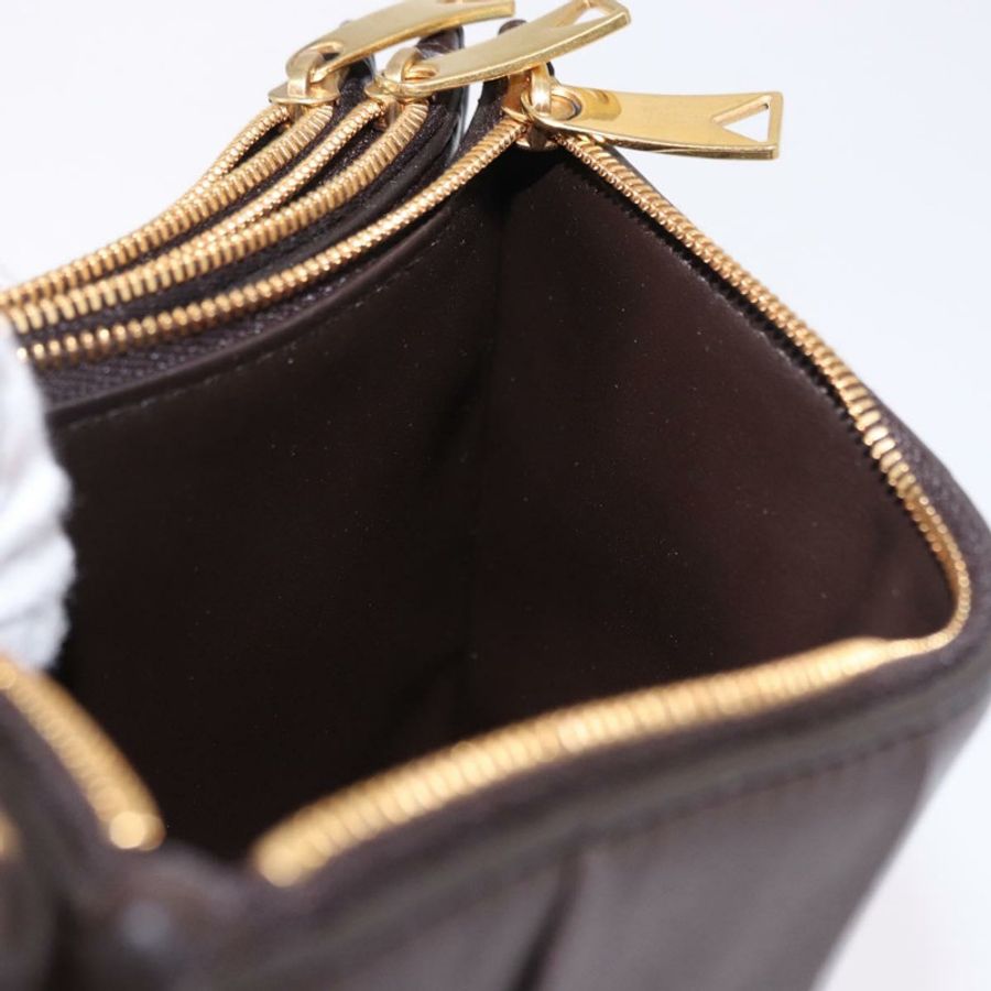 【日本直送】BOTTEGA VENETA MAXI INTRECCIATO 手拿包皮革深棕金色正品 ki6767M-20