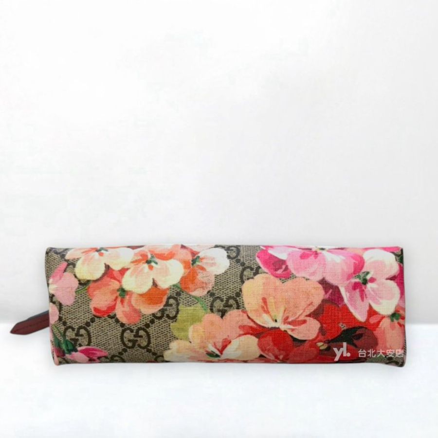 A13401-Gucci 經典老花粉花卉貝殼化妝包431380-4