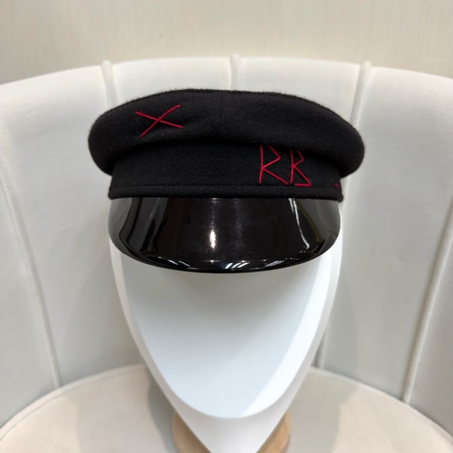 Ruslan Baginskiy 黑色羊毛報童帽 XC720-1