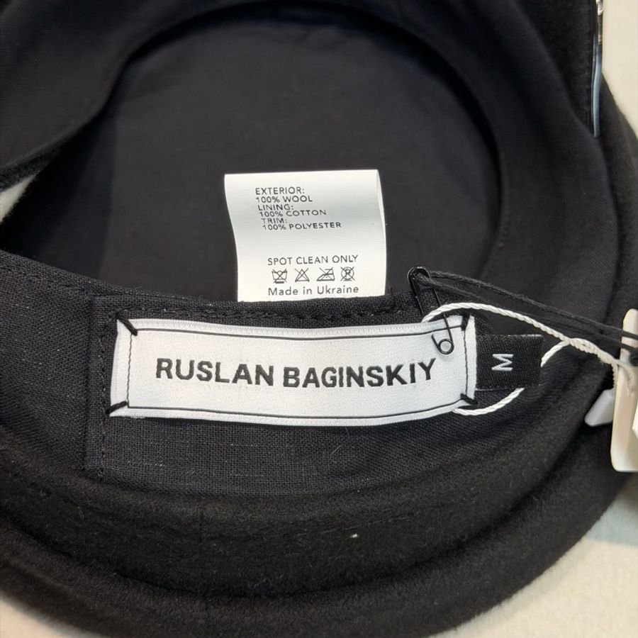 Ruslan Baginskiy 黑色羊毛報童帽 XC720-7