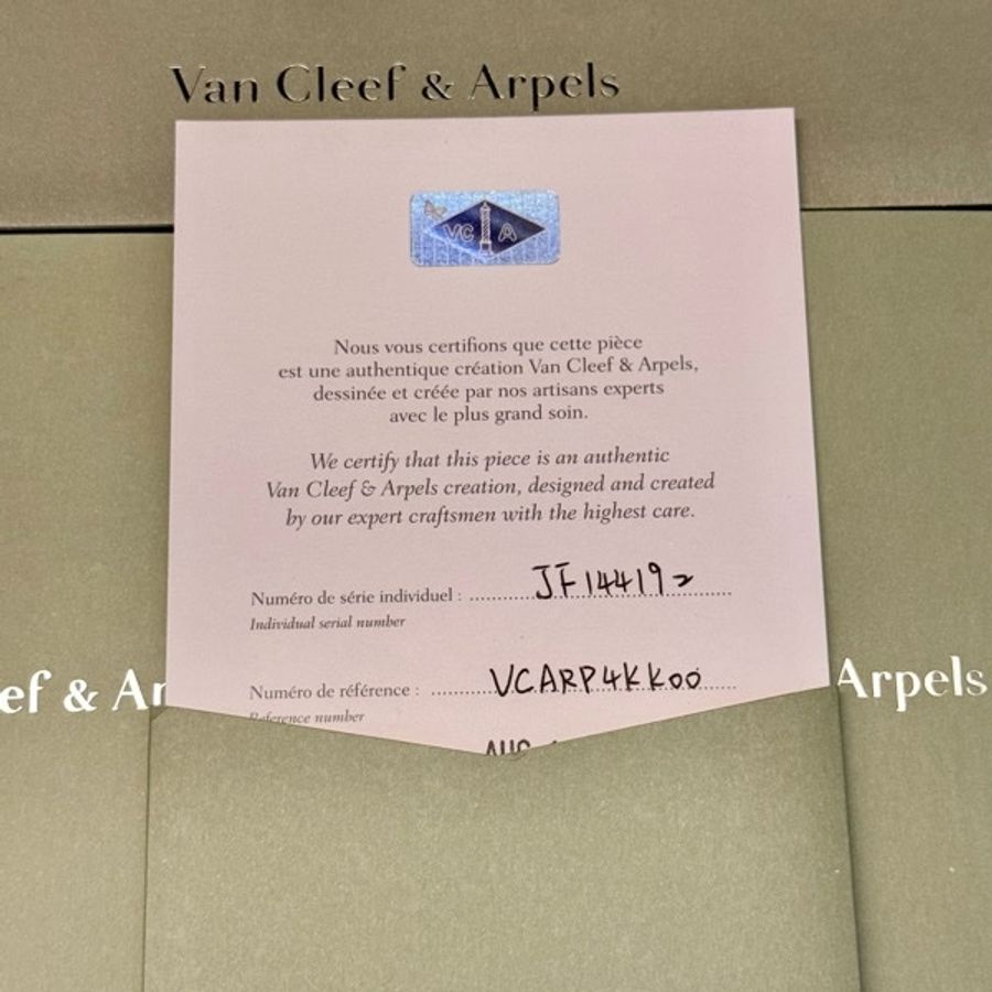 Van Cleef & Arpels 灰珍珠母貝18k玫瑰金項鍊-2