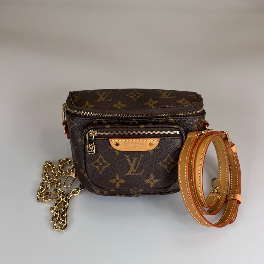 LV M82335/晶片款 老花Mini Bumbag 肩背包-1