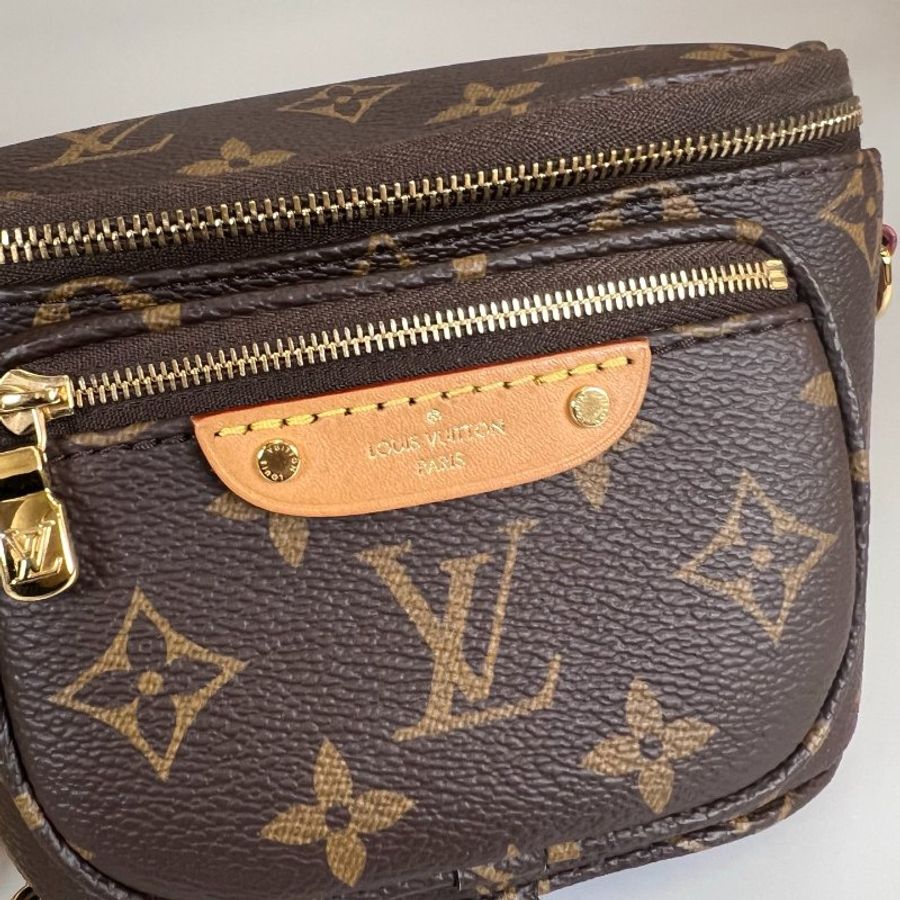 LV M82335/晶片款 老花Mini Bumbag 肩背包-9