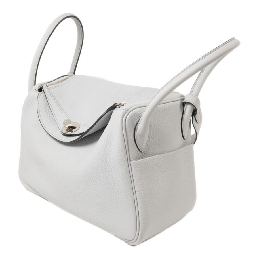 HERMES Clemence皮革Lindy 26手挽肩背兩用袋Bleu Brume-2