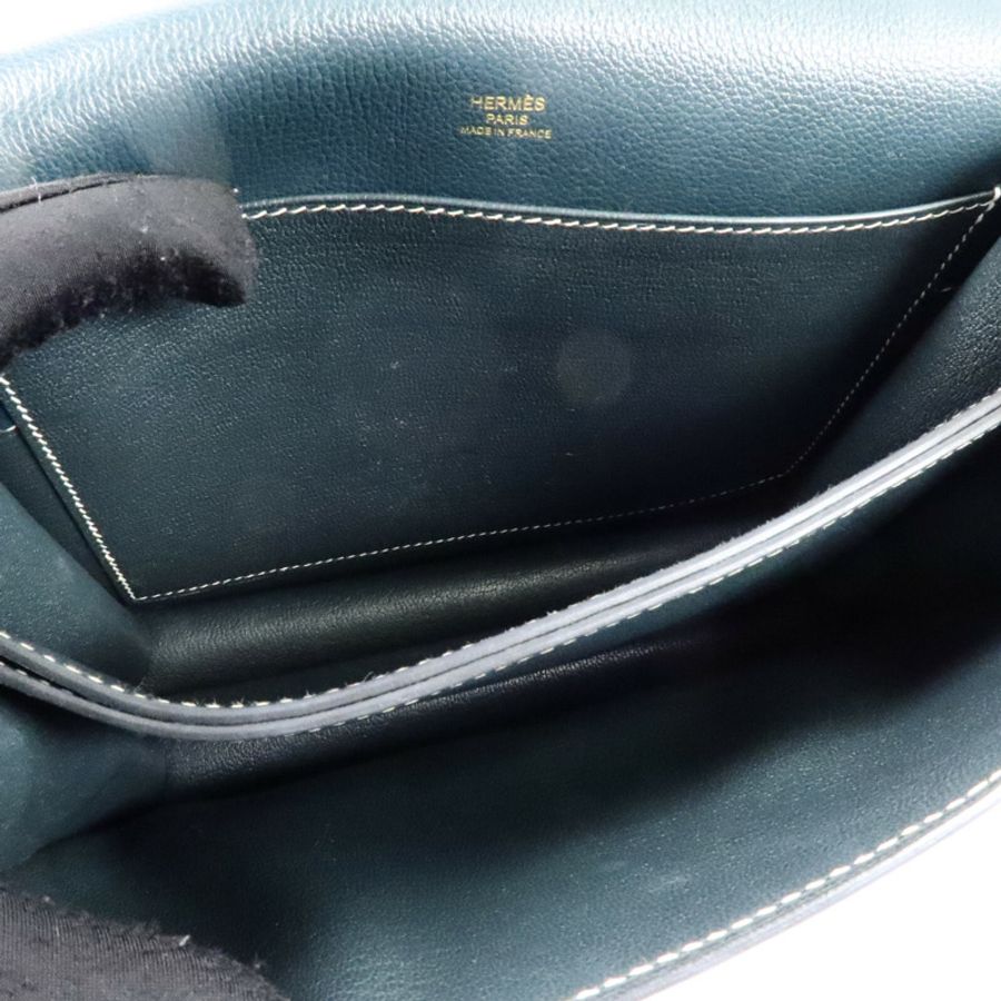 HERMES Evercolor皮革Roulis 23肩背袋Vert Cypres-4