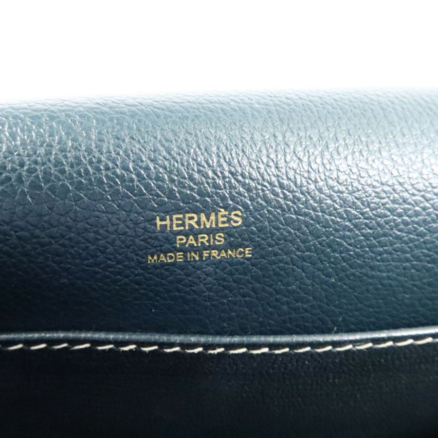 HERMES Evercolor皮革Roulis 23肩背袋Vert Cypres-5