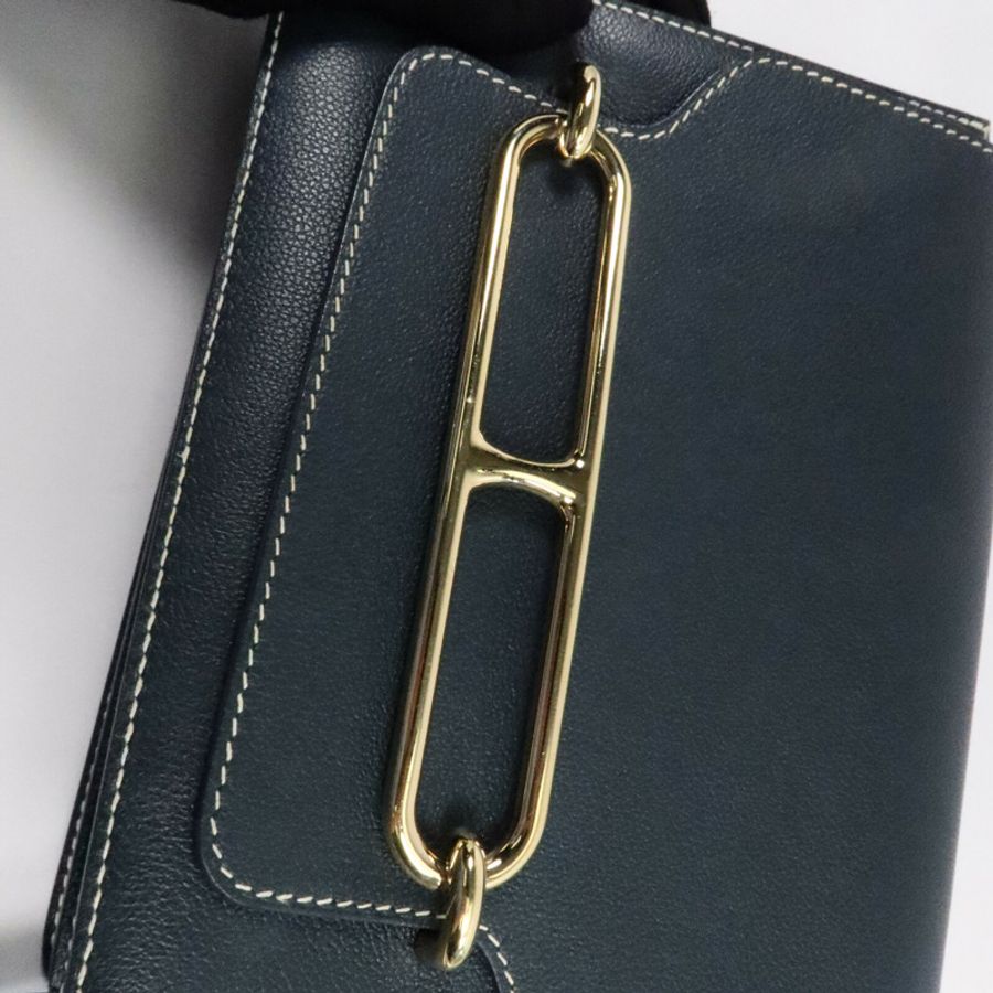 HERMES Evercolor皮革Roulis 23肩背袋Vert Cypres-6