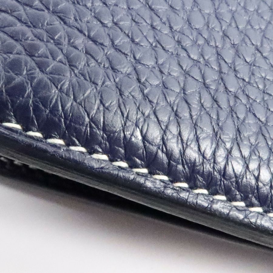 HERMES Clemence/Swift皮革Halzan 31手挽肩背兩用袋Bleu Nuit/Noir-14