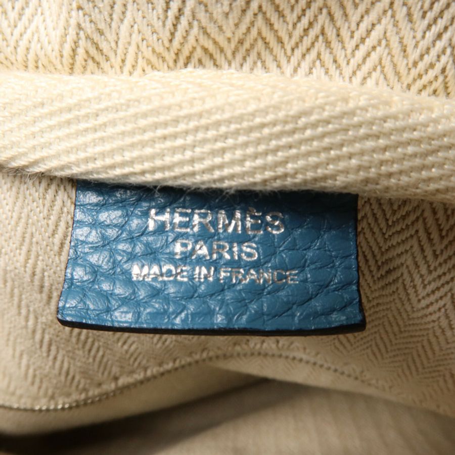 HERMES Clemence皮革Victoria 35手挽袋Bleu Jean-5