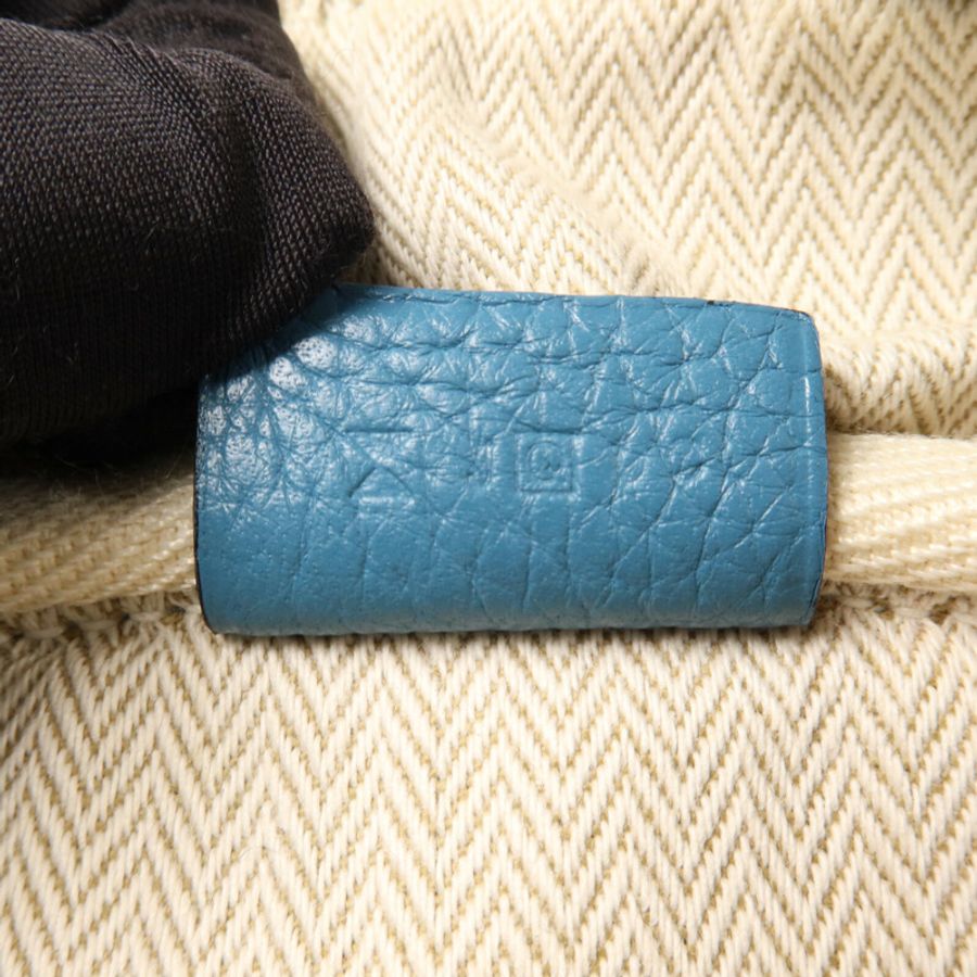 HERMES Clemence皮革Victoria 35手挽袋Bleu Jean-6