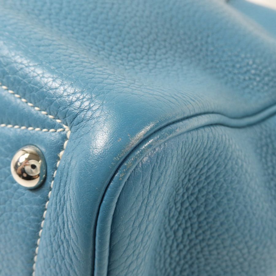HERMES Clemence皮革Victoria 35手挽袋Bleu Jean-12
