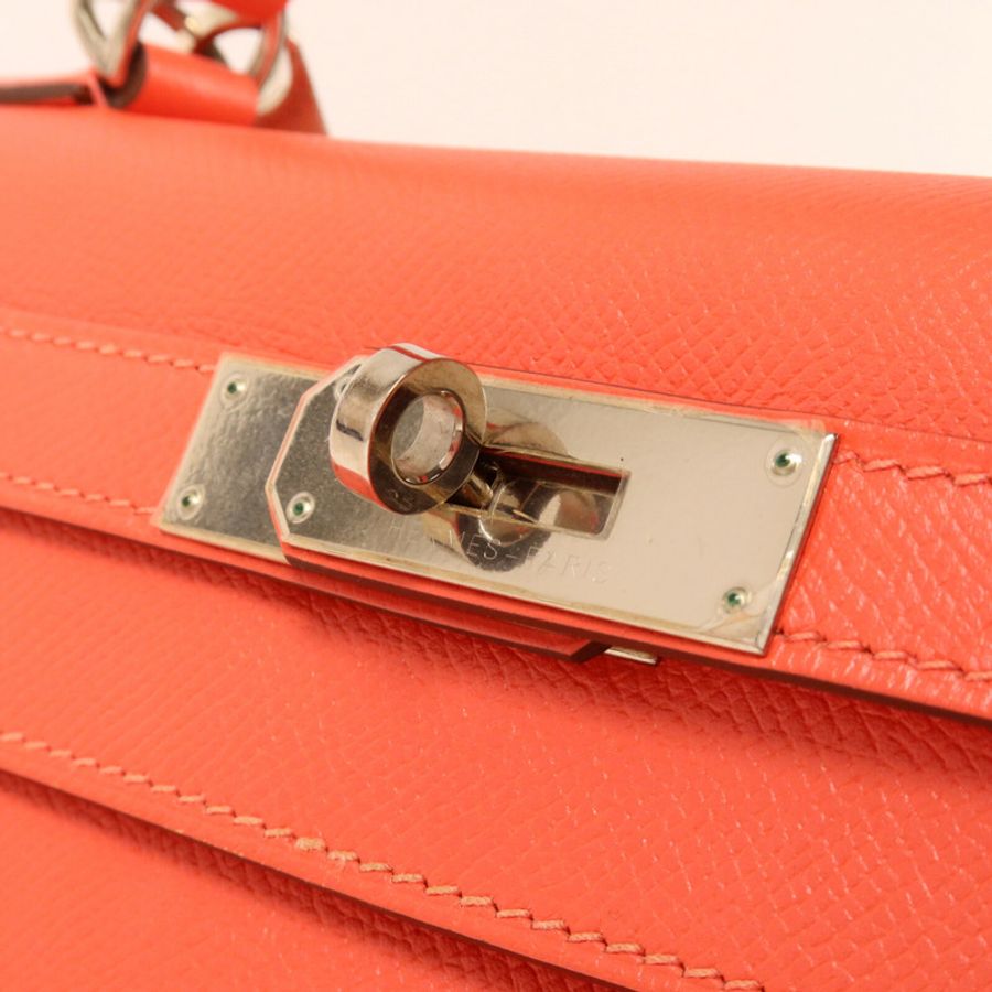 HERMES Epsom皮革Kelly 28手挽肩背兩用袋Rose Jaipur-9