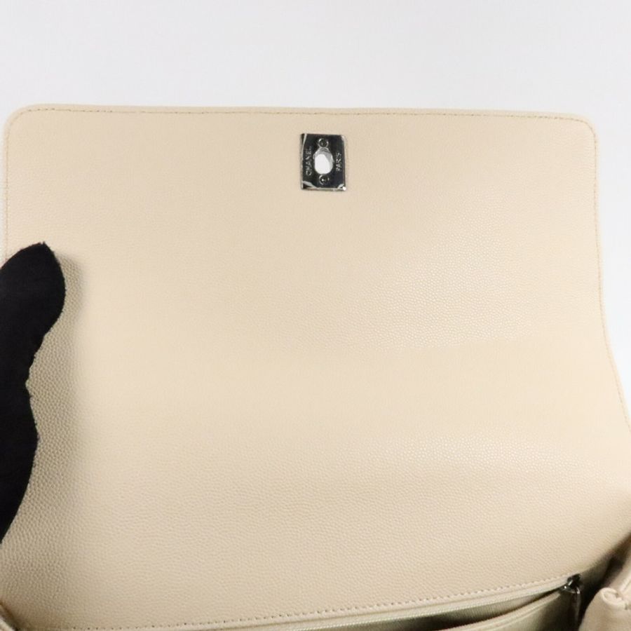 CHANEL 牛皮皮革Coco Handle Medium手挽肩背兩用袋-14