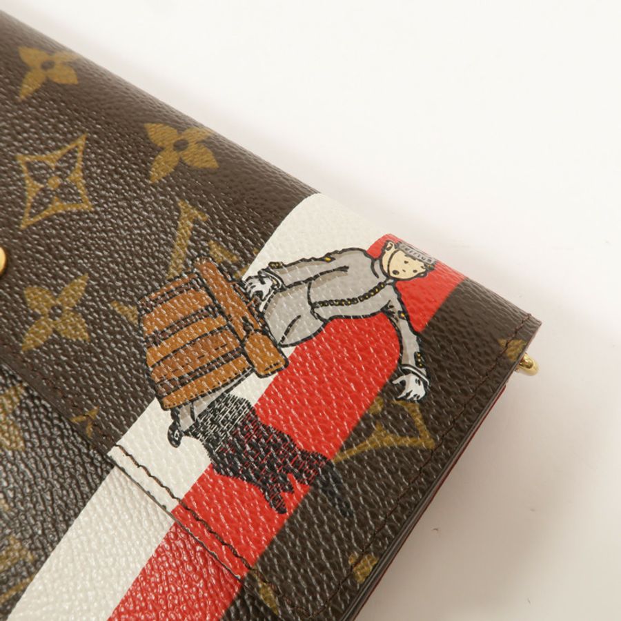LOUIS VUITTON Monogram Groom Portefeuille Sarah長錢包-15