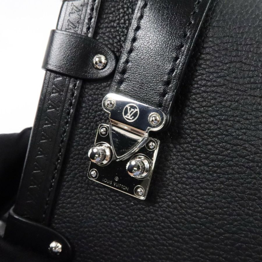 LOUIS VUITTON 牛皮皮革Side Trunk MM銀扣手挽肩背兩用袋-6