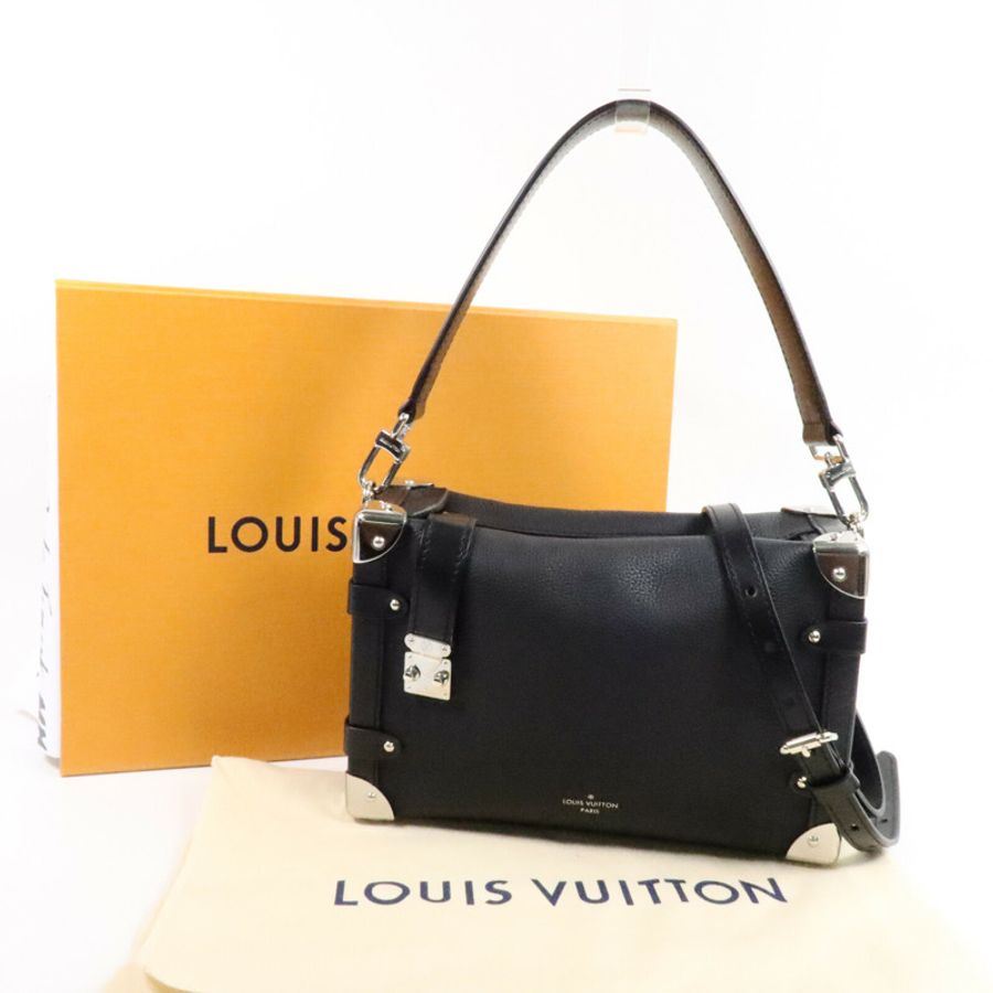 LOUIS VUITTON 牛皮皮革Side Trunk MM銀扣手挽肩背兩用袋-8